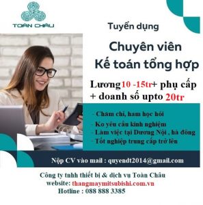 Tuyển dụng kế toán tổng hợp